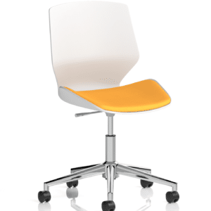 Florence 5 Star Base White Frame Fabric Visitor Chair - Image 13