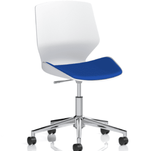 Florence 5 Star Base White Frame Fabric Visitor Chair - Image 14