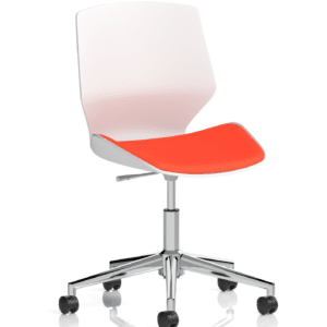 Florence 5 Star Base White Frame Fabric Visitor Chair - Image 15