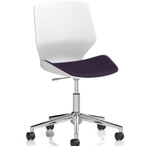 Florence 5 Star Base White Frame Fabric Visitor Chair - Image 16