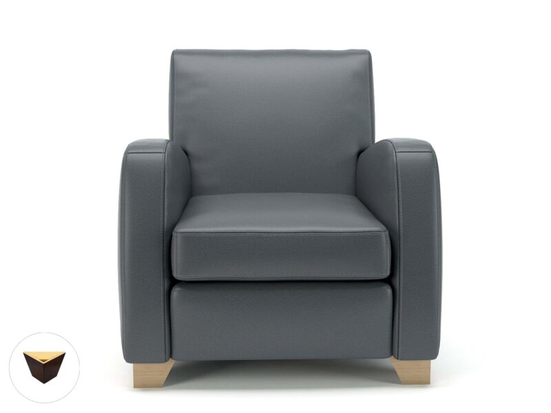 Wynne 81cm Wide Armchair in Cristina Marrone Ultima Faux Leather - Image 7