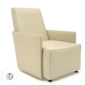 Pella 69cm Wide Armchair in Cristina Marrone Ultima Faux Leather with Socket - Image 4