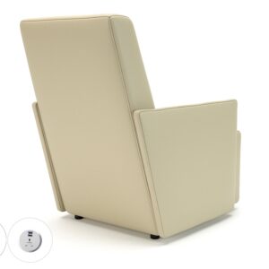 Pella 69cm Wide Armchair in Cristina Marrone Ultima Faux Leather with Socket - Image 6