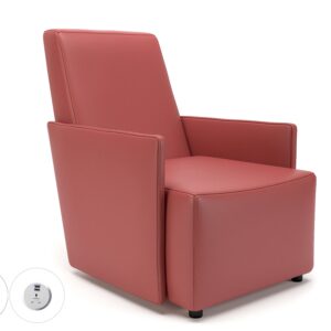 Pella 69cm Wide Armchair in Cristina Marrone Ultima Faux Leather with Socket - Image 7