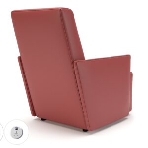 Pella 69cm Wide Armchair in Cristina Marrone Ultima Faux Leather with Socket - Image 9