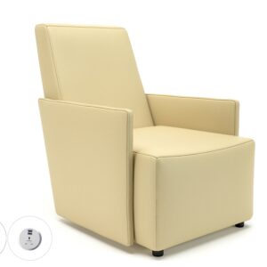 Pella 69cm Wide Armchair in Cristina Marrone Ultima Faux Leather with Socket - Image 10