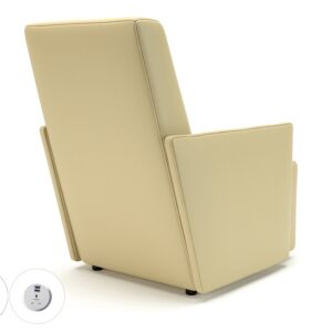 Pella 69cm Wide Armchair in Cristina Marrone Ultima Faux Leather with Socket - Image 12