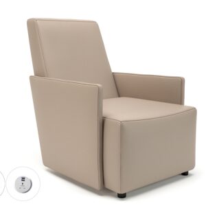 Pella 69cm Wide Armchair in Cristina Marrone Ultima Faux Leather with Socket - Image 13