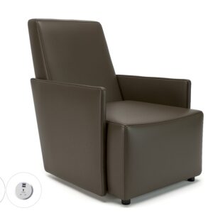 Pella 69cm Wide Armchair in Cristina Marrone Ultima Faux Leather with Socket - Image 16