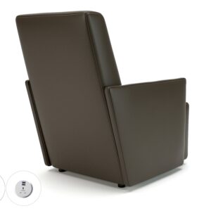 Pella 69cm Wide Armchair in Cristina Marrone Ultima Faux Leather with Socket - Image 18