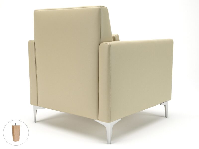 Roselle 90cm Wide Armchair in Cristina Marrone Ultima Faux Leather - Image 24