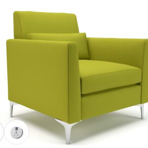 Roselle 90cm Wide Armchair in Warwick Dolly Fabric with Socket - Image 10
