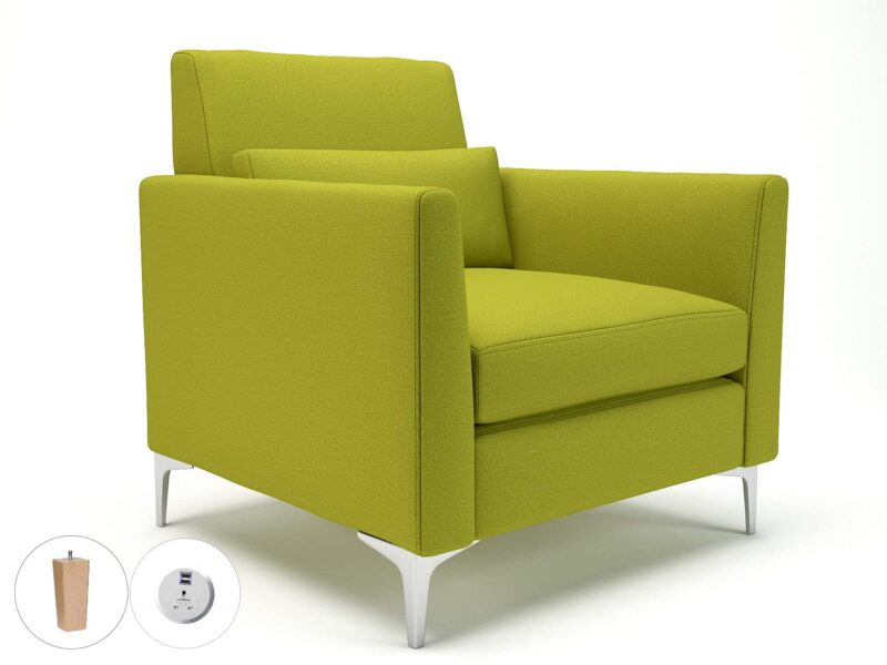 Roselle 90cm Wide Armchair in Warwick Dolly Fabric with Socket - Image 10