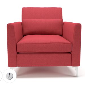 Roselle 90cm Wide Armchair in Camira Era Fabric with Socket - Image 2