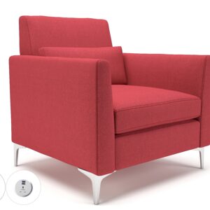 Roselle 90cm Wide Armchair in Camira Era Fabric with Socket - Image 7