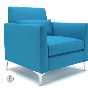 Roselle 90cm Wide Armchair in Camira Era Fabric with Socket - Image 16