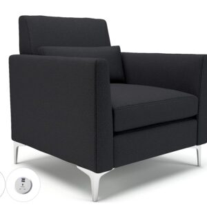 Roselle 90cm Wide Armchair in Warwick Dolly Fabric with Socket - Image 13
