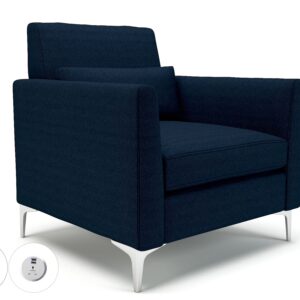 Roselle 90cm Wide Armchair in Camira Era Fabric with Socket - Image 31