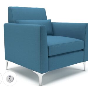 Roselle 90cm Wide Armchair in Warwick Dolly Fabric with Socket - Image 31