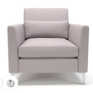 Roselle 90cm Wide Armchair in Warwick Dolly Fabric with Socket - Image 41