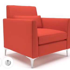 Roselle 90cm Wide Armchair in Warwick Dolly Fabric with Socket - Image 52