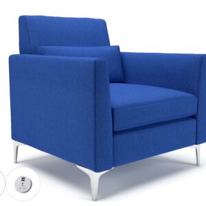 Roselle 90cm Wide Armchair in Camira Era Fabric with Socket - Image 52