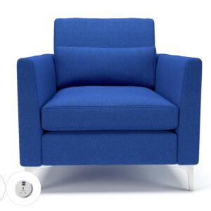 Roselle 90cm Wide Armchair in Camira Era Fabric with Socket - Image 56