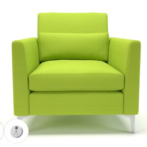 Roselle 90cm Wide Armchair in Camira Era Fabric with Socket - Image 65