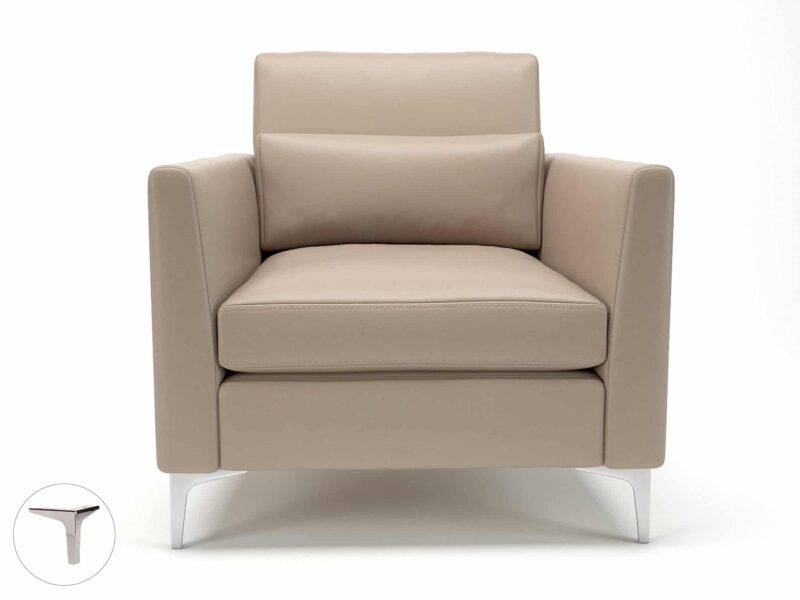 Roselle 90cm Wide Armchair in Cristina Marrone Ultima Faux Leather - Image 62
