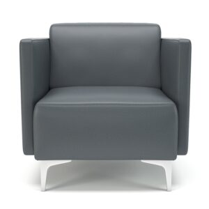 Napa Slim Arm 75cm Wide Armchair in Cristina Marrone Ultima Faux Leather - Image 2