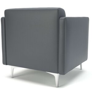Napa Slim Arm 75cm Wide Armchair in Cristina Marrone Ultima Faux Leather - Image 3