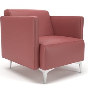 Napa Slim Arm 75cm Wide Armchair in Cristina Marrone Ultima Faux Leather - Image 25