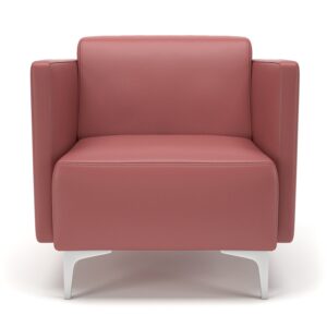 Napa Slim Arm 75cm Wide Armchair in Cristina Marrone Ultima Faux Leather - Image 26