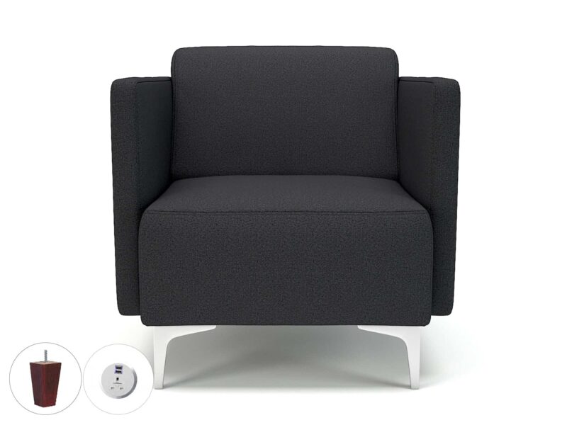 Napa Slim Arm 75cm Wide Armchair in Warwick Dolly Fabric with Socket - Image 20