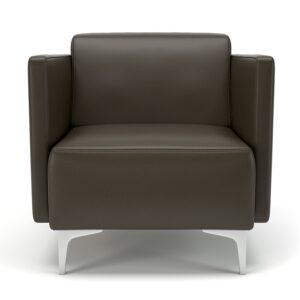 Napa Slim Arm 75cm Wide Armchair in Cristina Marrone Ultima Faux Leather - Image 50