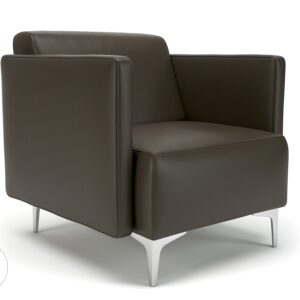Napa Slim Arm 75cm Wide Armchair in Cristina Marrone Ultima Faux Leather - Image 52