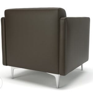 Napa Slim Arm 75cm Wide Armchair in Cristina Marrone Ultima Faux Leather - Image 54