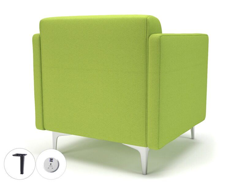 Napa Slim Arm 75cm Wide Armchair in Camira Era Fabric with Socket - Image 66