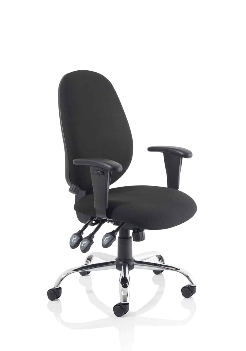 Lisbon Medium Back Task Operator Office Chair with Height Adjustable Arms - Image 2