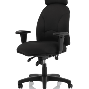 Jet High Back Black Fabric Task Operator Office Chair - Image 3