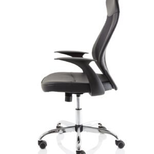 Baye High Mesh Back Task Operator Black Leather Office Chair with Arms - Image 4