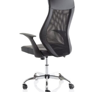 Baye High Mesh Back Task Operator Black Leather Office Chair with Arms - Image 5