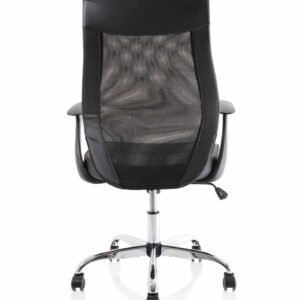 Baye High Mesh Back Task Operator Black Leather Office Chair with Arms - Image 6