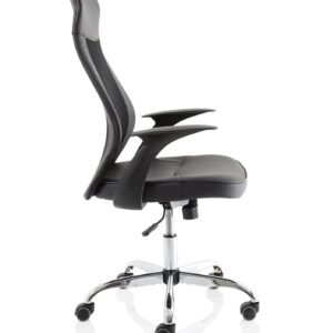 Baye High Mesh Back Task Operator Black Leather Office Chair with Arms - Image 8