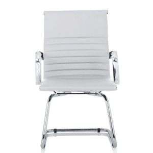 Nola Black Leather Cantilever Visitor Chair with Arms - Image 9