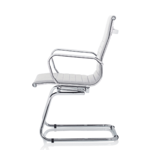 Nola Black Leather Cantilever Visitor Chair with Arms - Image 11
