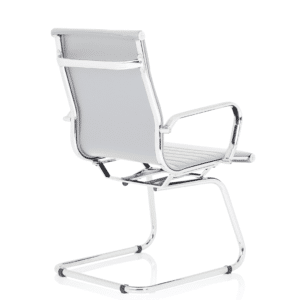 Nola Black Leather Cantilever Visitor Chair with Arms - Image 13