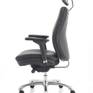Domino High Back Black Posture Chair with Arms and Headrest - Image 4