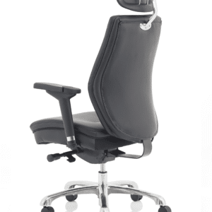 Domino High Back Black Posture Chair with Arms and Headrest - Image 5