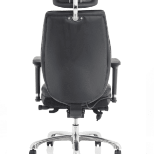 Domino High Back Black Posture Chair with Arms and Headrest - Image 6